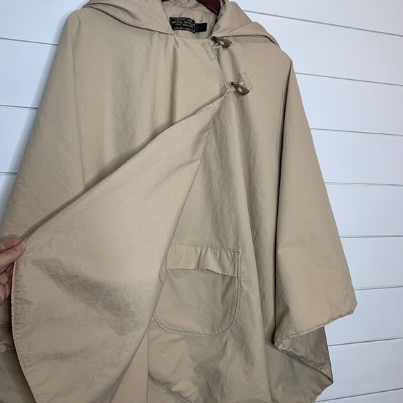 CASCO BAY WOOL WORKS Cape One Size Khaki Beige Horn Toggle Buttons Circular VTG - Picture 5 of 9